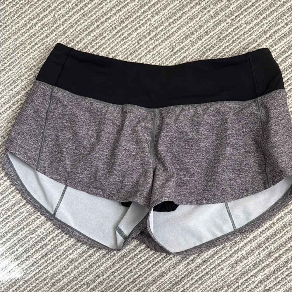 Lululemon Athletica Black and Gray Athletic Shorts with liner
